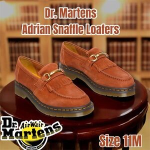 Dr. Martens Adrian Snaffle Loafer Tumbled Leather, Size 11 Men / 12 Women (Rust)
